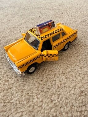 Toy Taxi Car with Checker Details